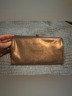 HOBO Metallic Bronze Clutch Wallet